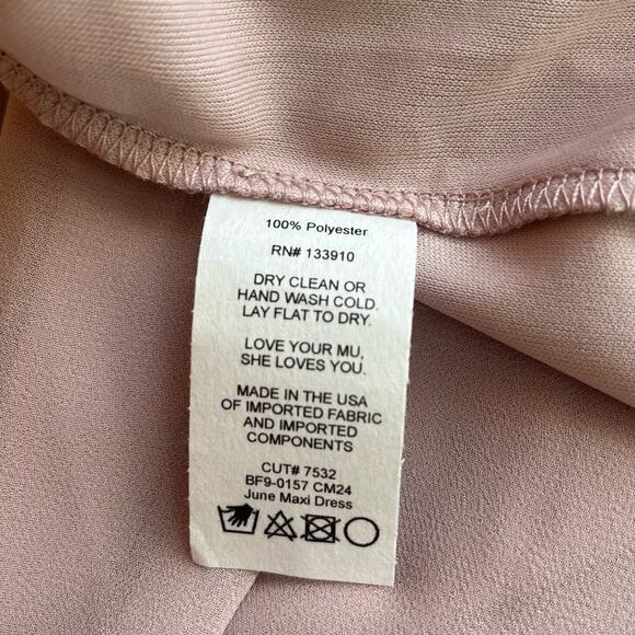 Show Me Your Mumu June Bridesmaid Wedding Maxi Dress in Neutral Mauve Chiffon - Picture 11 of 15